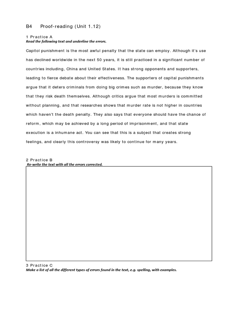 Advanced Writing - Proofreading | PDF
