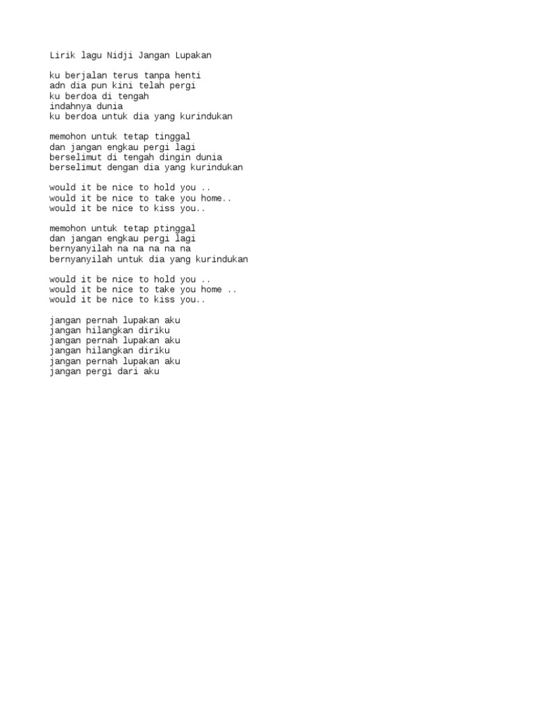Lirik Lgu Jangan Lupakan Pdf