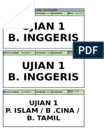 Ujian 1 B. Inggeris Ujian 1 B. Inggeris