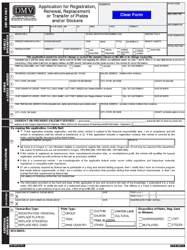 Application For Registration, Renewal, Replacement or Transfer of ...