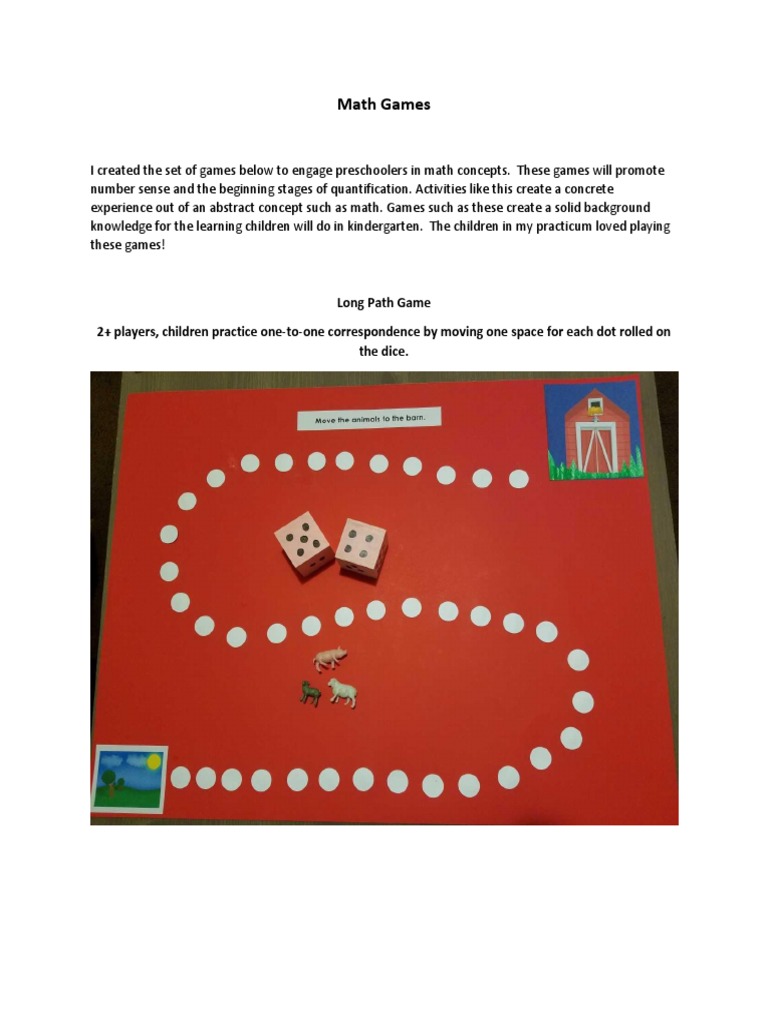 Engaging Math Games for Preschoolers | PDF | Games & Activities