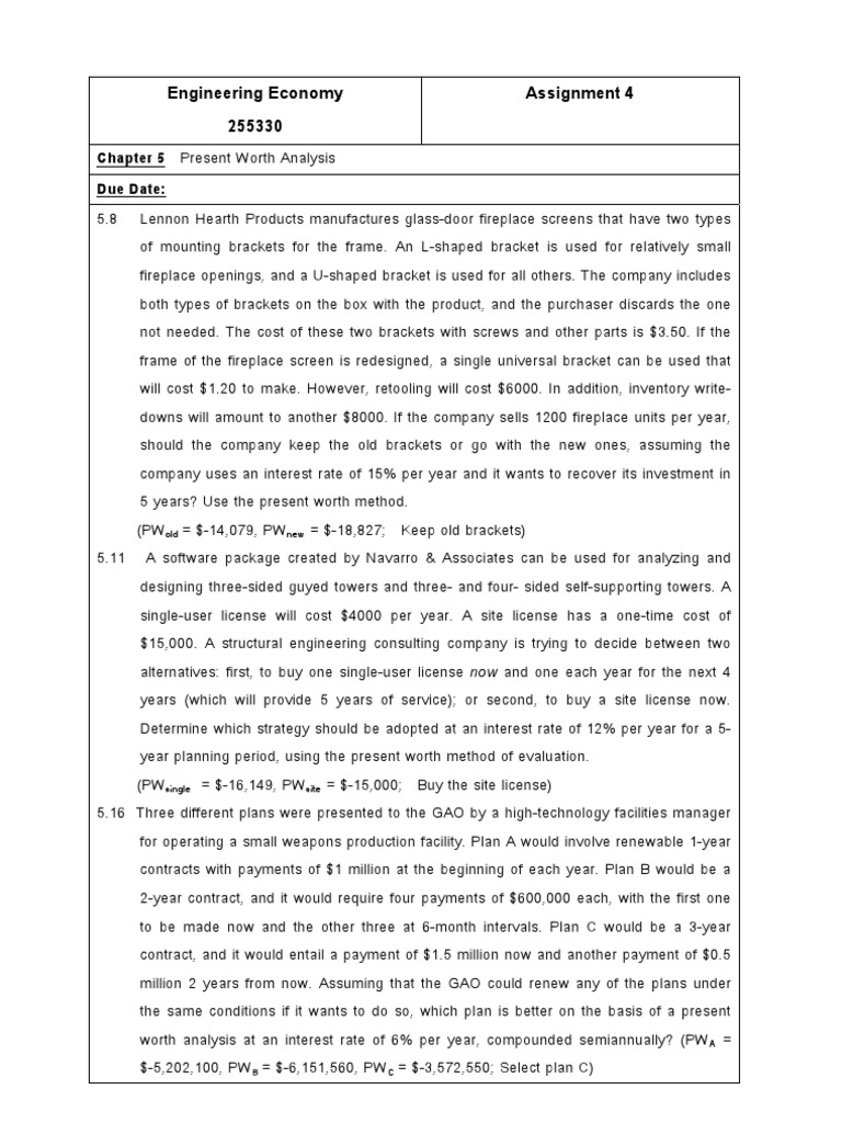 Assignment 4 | PDF | Business
