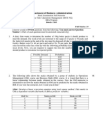 Operations Management - Final Exam Question Paper