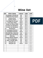 Wine List: STT Wine Name Colour Rate Unit