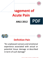 Management of Acute Pain: ANLS 2012
