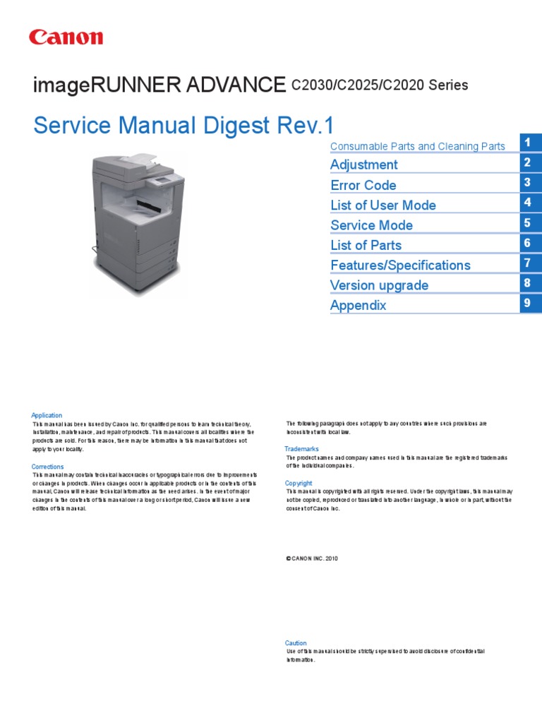 Canon service mode tool version 1050 printer