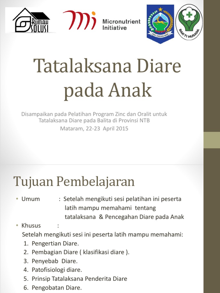 Pelatihan Tatalaksana Diare Balita | PDF