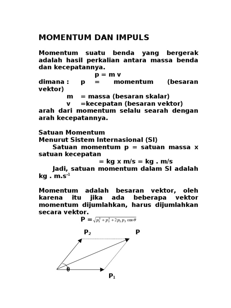 Pemahaman Momentum dan Impuls | PDF