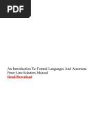 An Introduction To Formal Languages and Automata Peter Linz Solution Manual