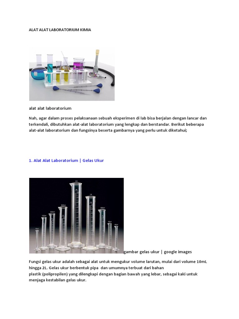 Alat Alat Laboratorium Kimia | PDF | Kesehatan Holistik | Sains ...