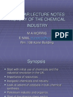 1St Year Lecture Notes History of The Chemical Industry: M A Morris E-Mail RM: 108 Kane Building