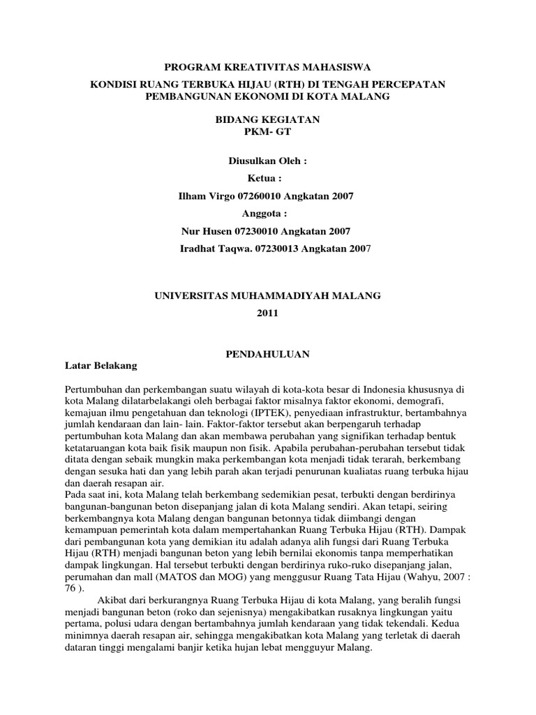 Contoh PKM GT | PDF