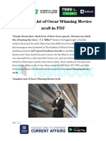 Complete List of Oscar Winning Movies 2018 in PDF