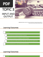 Topic 3: Input and Output