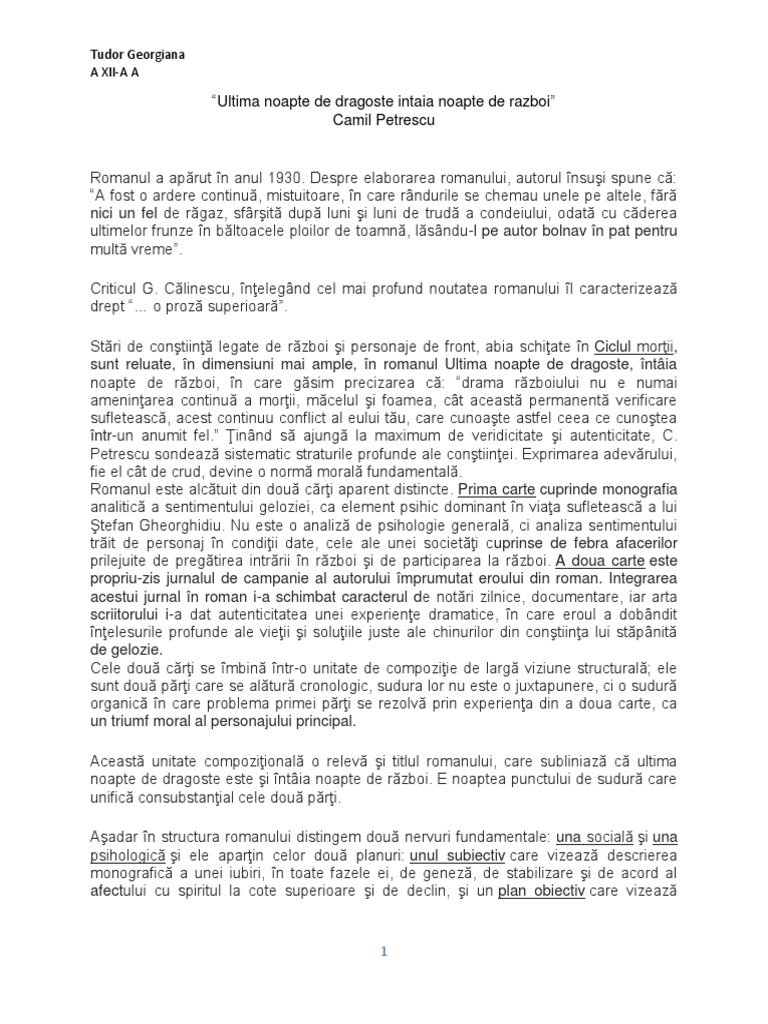 Romanul A Apărut În Anul 1930 | PDF