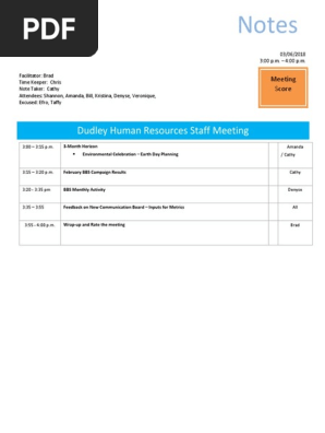 staff meeting agenda 03 06 2018
