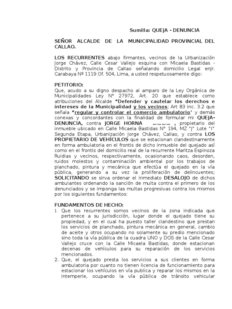 Ruidos Molestos Queja Ante Muni Justicia Crimen Y Violencia