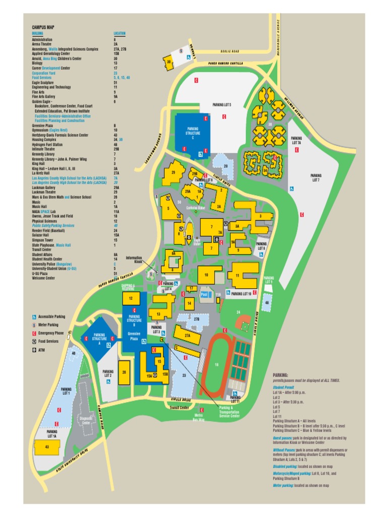 CSULA Campus Map PDF Transport Science