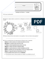 Avaliação Sistema Solar