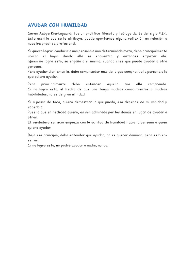 Ayudar Con Humildad | PDF