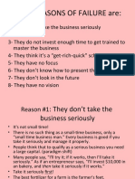 8 Reasons of Failure Notes