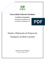 Relatório de Estagio Profissional- Estudo e Elaboração do Projecto de Fundações do Hotel Larybird Eugénio, Edson João Rodrigues  - Edson Eugénio