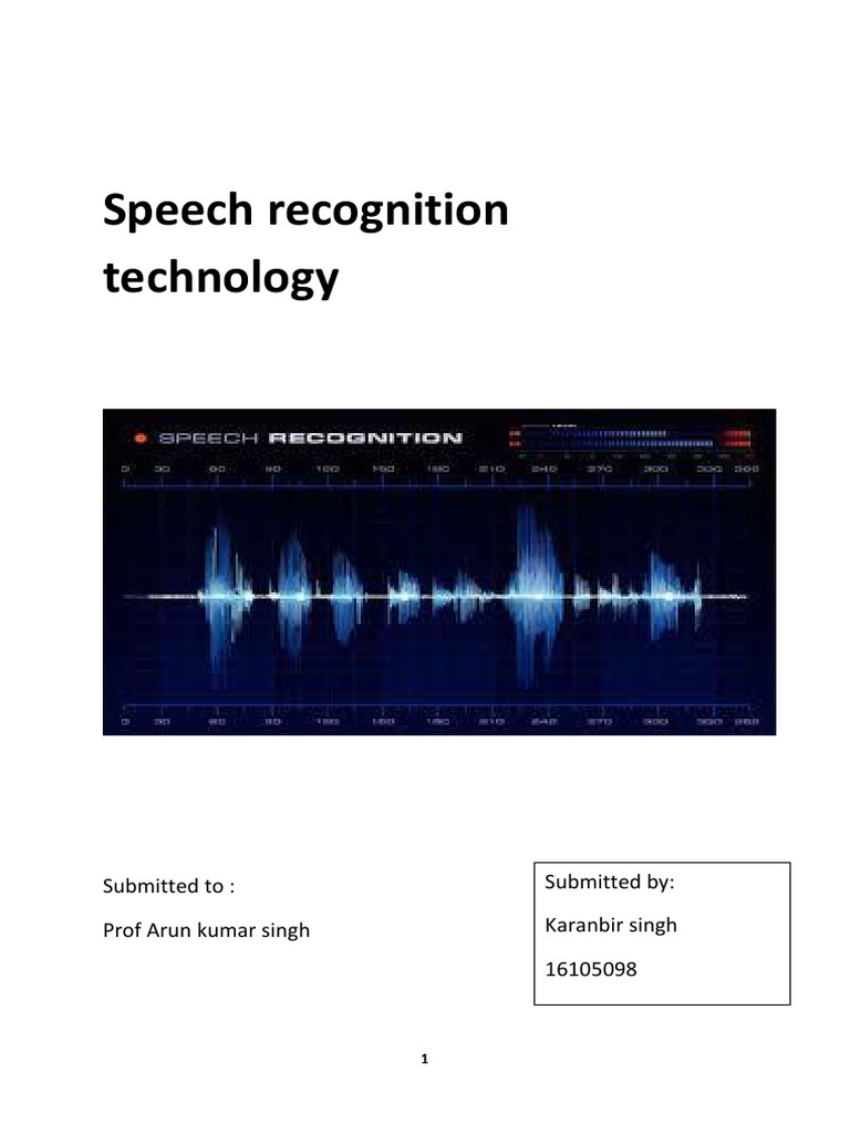 Speech Recognition Technology | PDF | Speech Recognition | Artificial ...