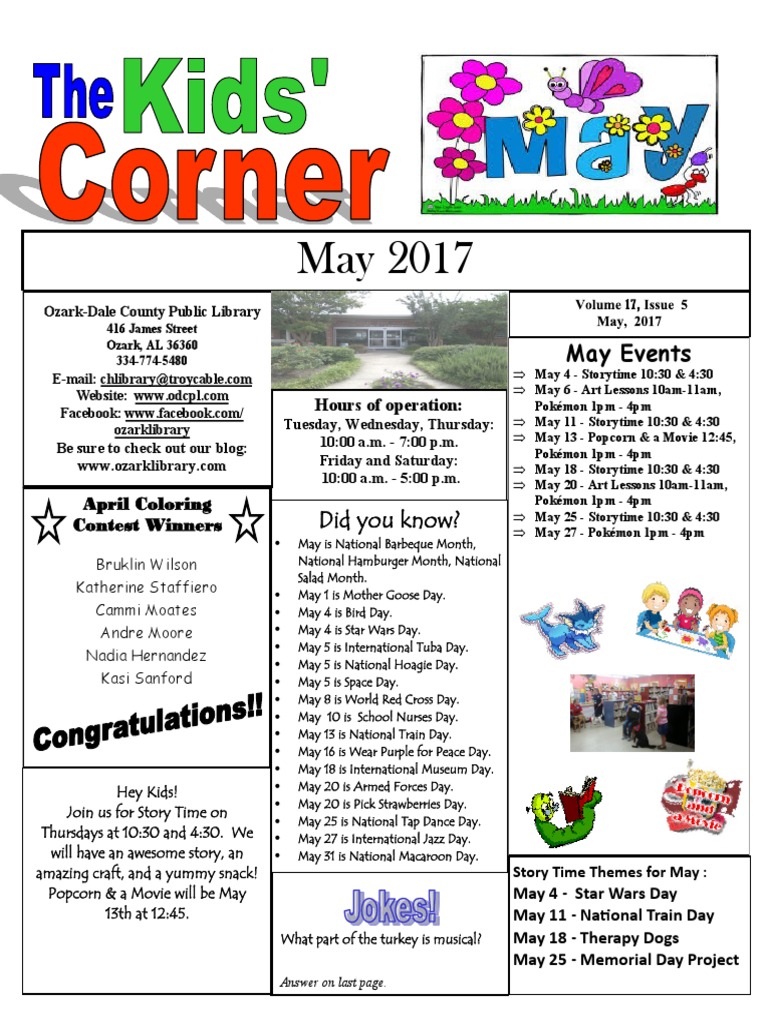 May Kids' Corner Newsletter | PDF
