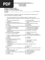 Examen de Ecologia y Medioambiente Primer Parcial 2014