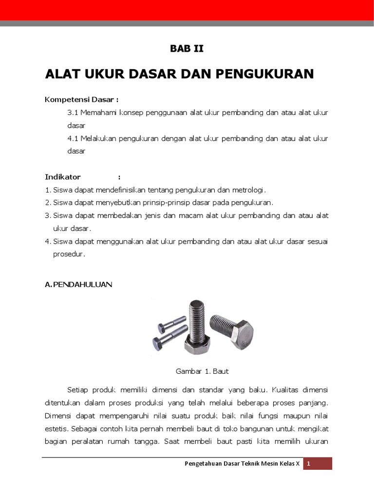 Alat Ukur Dasar dan Pembanding Alat Ukur Dasar dan Pembanding