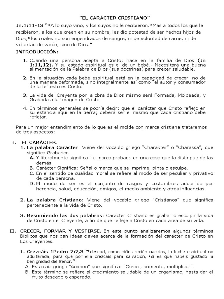 El Carácter Cristiano en el Creyente | PDF | Cristo (título) | Dios