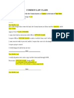 Common Law Claim Template