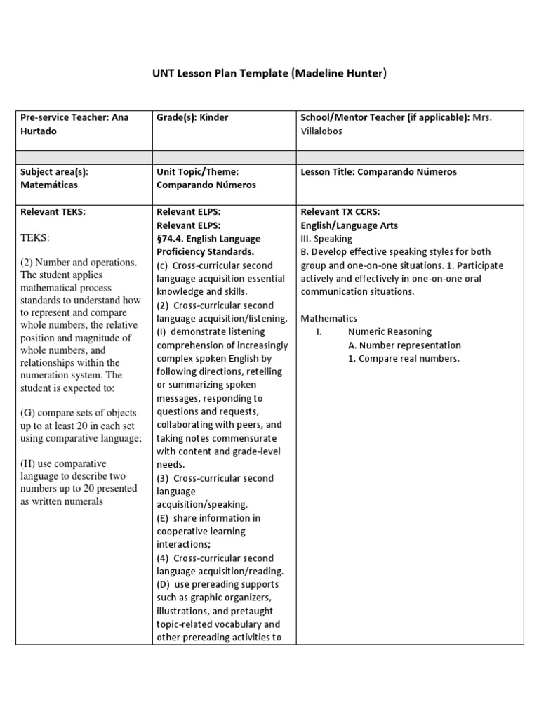 Kinder Math Lesson: Comparing Numbers | PDF | Computing And Information ...