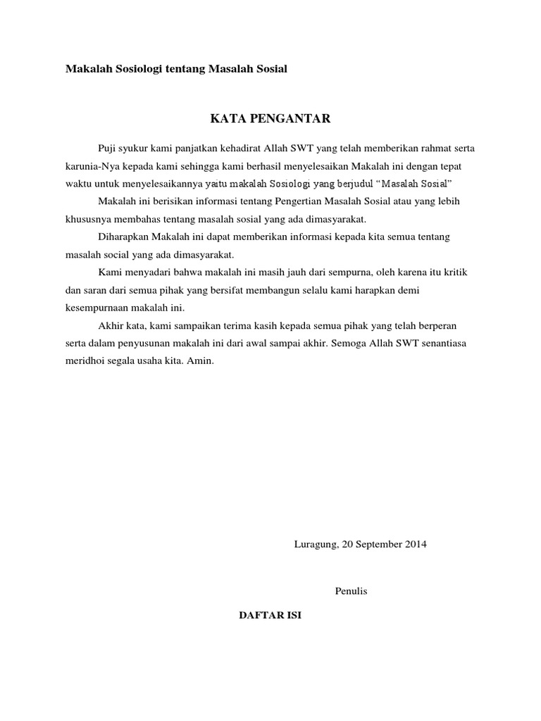 Makalah Sosiologi Tentang Masalah Sosial