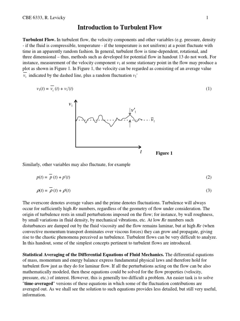 Handout15 - 6333 Turbulence Flow PDF | PDF | Fluid Dynamics | Turbulence