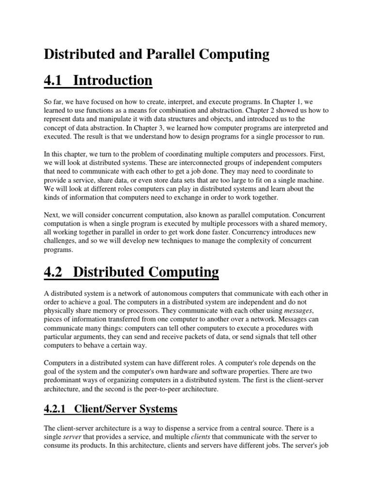 Parallel & Distributed Computing | PDF | Client–Server Model | Message ...