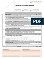 Student Peer & Self-Evaluation Form - Writing