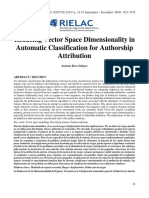 Reducing Vector Space Dimensionality in Automatic Classification For Authorship Attribution