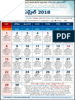 Telangana Telugu Calendar 2018 April