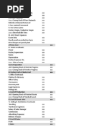 Cost Sheet Format