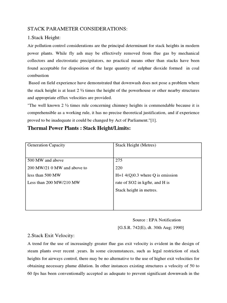Stack Height and Temperature Guidelines | PDF | Chimney | Energy Technology
