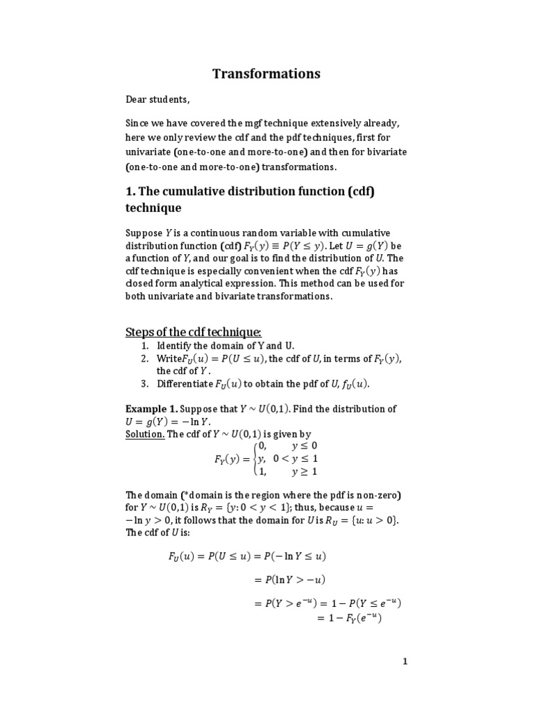 Jacobian Transform Probability Density Function Function Mathematics