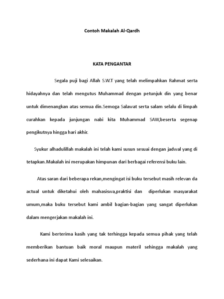 Contoh Makalah Al Qardh