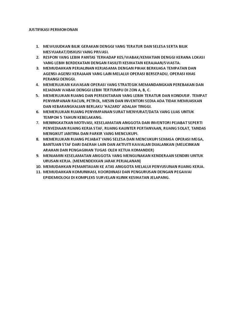 Justifikasi Permohonan Pdf