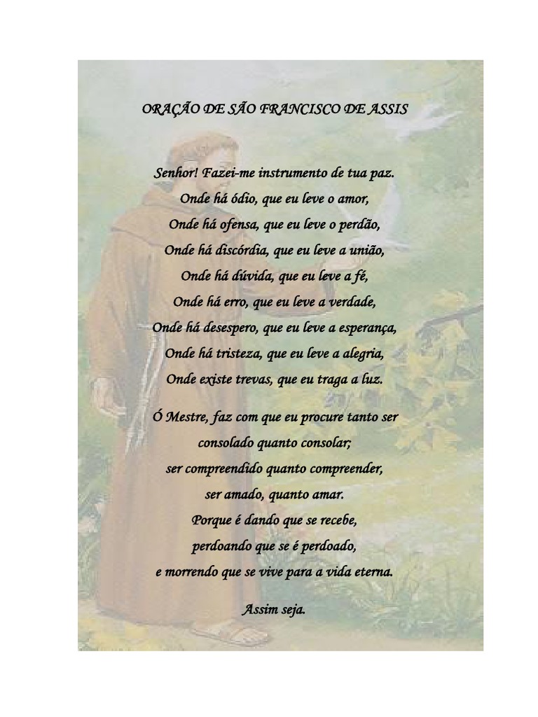Oração São Francisco de Assis.pdf Amor Comportamento e Experiência Religiosa Free 30day