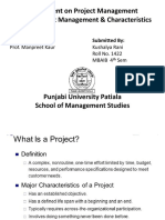 Assignment On Project Management Topic: Project Management & Characteristics