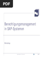 SAP Berechtigungsmanagement Workshop