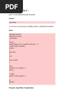 Goto Statement in C