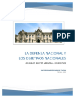 La Defensa Nacional y Objetivos Nacionales
