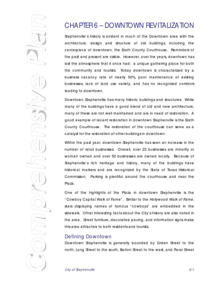 Revitalizing Stephenville's Downtown | PDF | City | Street